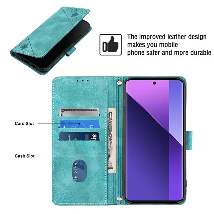 PT005 YB Imprinting Series-6 For Xiaomi Redmi Note 13 Pro+ 5G Case with Strap Wallet Leather Cover