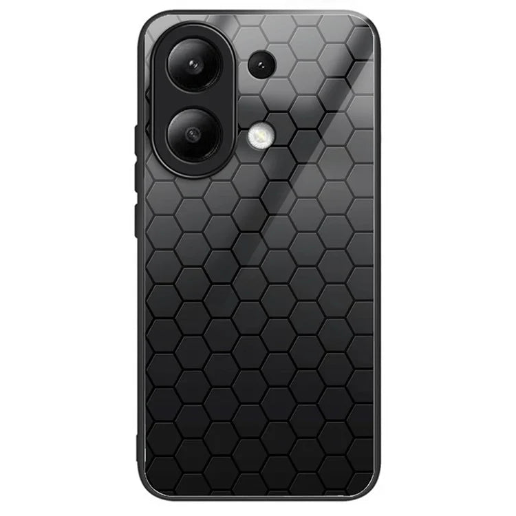 For Xiaomi Redmi Note 13 4G Tempered Glass Phone Cover Pattern Printing Drop-resistant Case