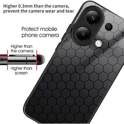 For Xiaomi Redmi Note 13 4G Tempered Glass Phone Cover Pattern Printing Drop-resistant Case