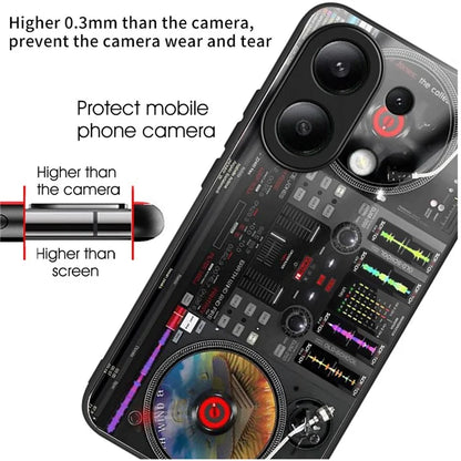 For Xiaomi Redmi Note 13 4G Tempered Glass Phone Cover Pattern Printing Drop-resistant Case