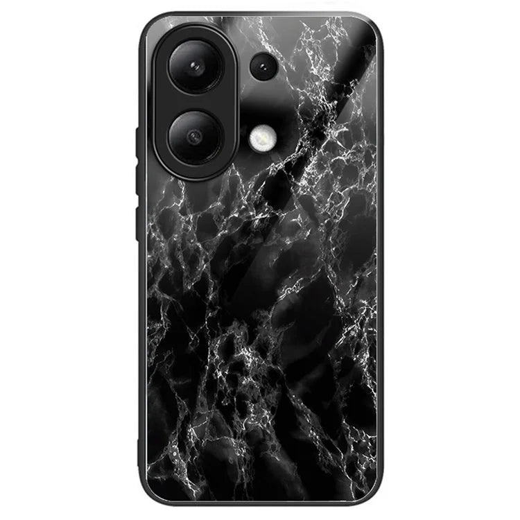 For Xiaomi Redmi Note 13 4G Tempered Glass Phone Cover Pattern Printing Drop-resistant Case