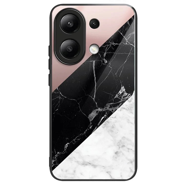 For Xiaomi Redmi Note 13 4G Tempered Glass Phone Cover Pattern Printing Drop-resistant Case