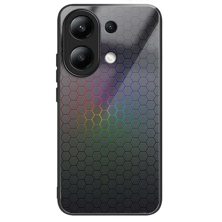 For Xiaomi Redmi Note 13 4G Tempered Glass Phone Cover Pattern Printing Drop-resistant Case