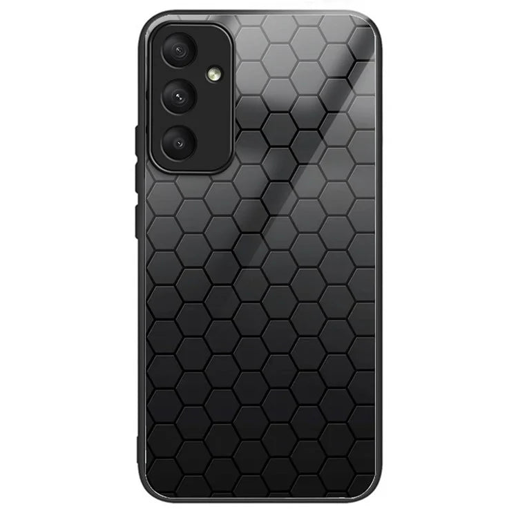 For Samsung Galaxy A55 5G Tempered Glass Bump Proof Phone Cover Pattern Printing Case