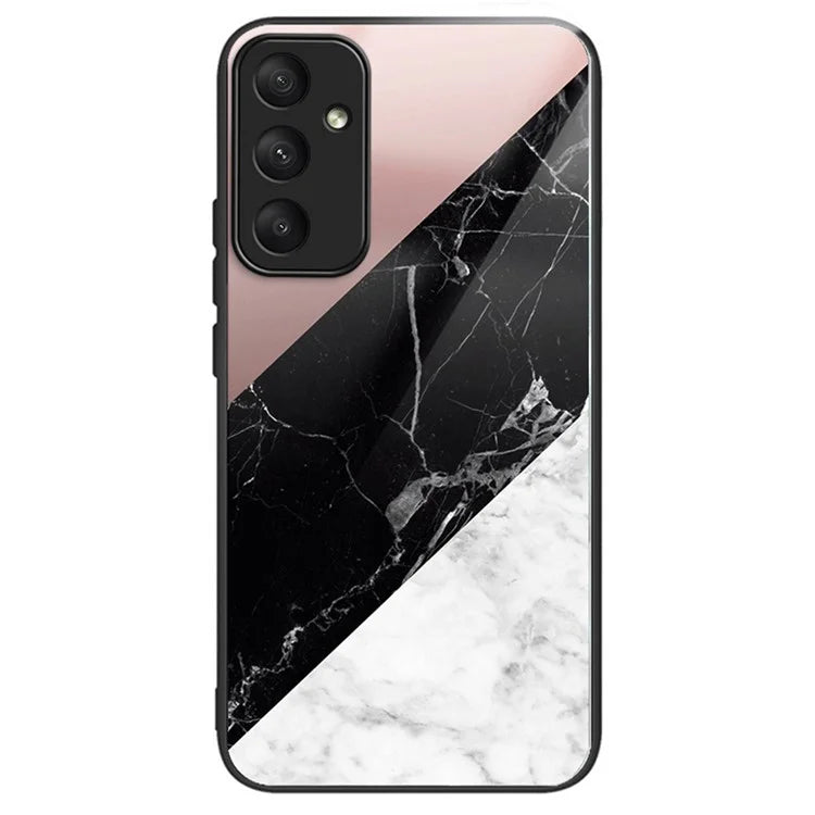 For Samsung Galaxy A55 5G Tempered Glass Bump Proof Phone Cover Pattern Printing Case