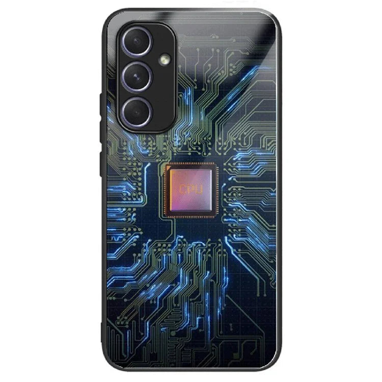 For Samsung Galaxy A34 5G Case Colorful Pattern Tempered Glass Protective Phone Cover