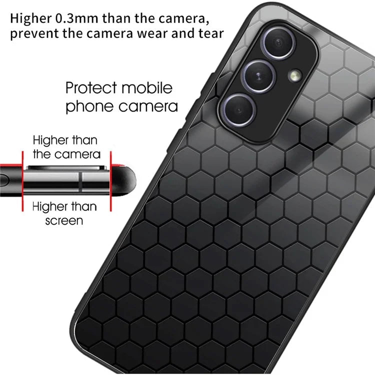 For Samsung Galaxy A34 5G Case Colorful Pattern Tempered Glass Protective Phone Cover