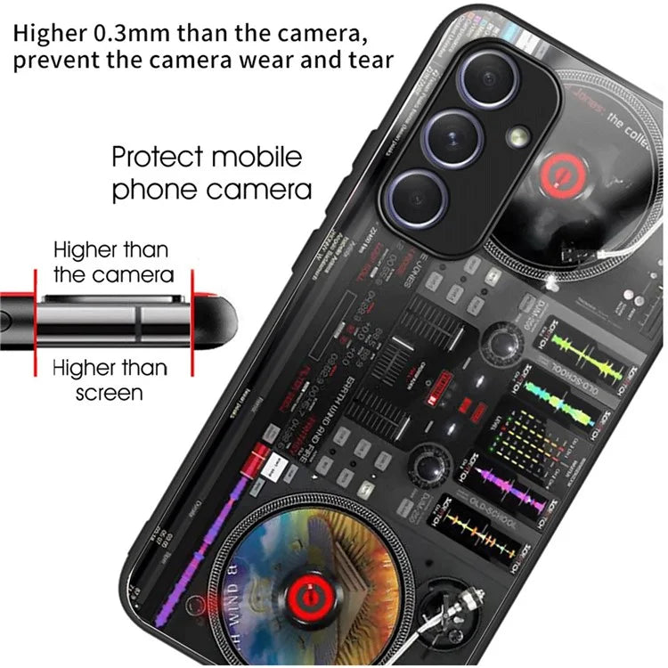 For Samsung Galaxy A34 5G Case Colorful Pattern Tempered Glass Protective Phone Cover