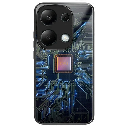 For Xiaomi Redmi Note 13 Pro 4G / Poco M6 Pro 4G Case Pattern Design Tempered Glass Back Cover