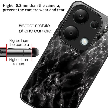 For Xiaomi Redmi Note 13 Pro 4G / Poco M6 Pro 4G Case Pattern Design Tempered Glass Back Cover