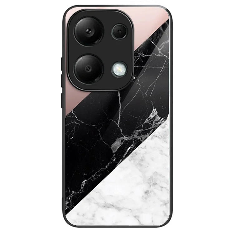 For Xiaomi Redmi Note 13 Pro 4G / Poco M6 Pro 4G Case Pattern Design Tempered Glass Back Cover