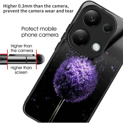 For Xiaomi Redmi Note 13 Pro 4G / Poco M6 Pro 4G Case Pattern Design Tempered Glass Back Cover