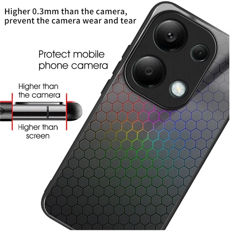 For Xiaomi Redmi Note 13 Pro 4G / Poco M6 Pro 4G Case Pattern Design Tempered Glass Back Cover