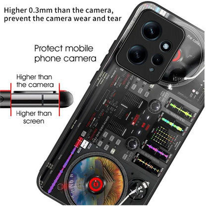 For Xiaomi Redmi Note 12 4G Painted Pattern Case Tempered Glass+PC Back Soft TPU Phone Cover