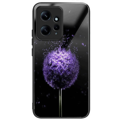 For Xiaomi Redmi Note 12 4G Painted Pattern Case Tempered Glass+PC Back Soft TPU Phone Cover