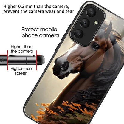 For Samsung Galaxy A05s 4G Drop-resistant Tempered Glass Phone Cover Pattern Printing Case