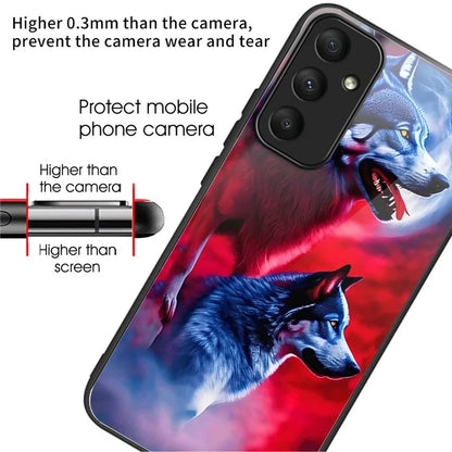 For Samsung Galaxy A05s 4G Drop-resistant Tempered Glass Phone Cover Pattern Printing Case