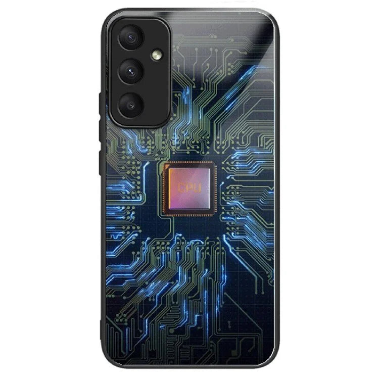 For Samsung Galaxy A05s 4G Drop-resistant Tempered Glass Phone Cover Pattern Printing Case