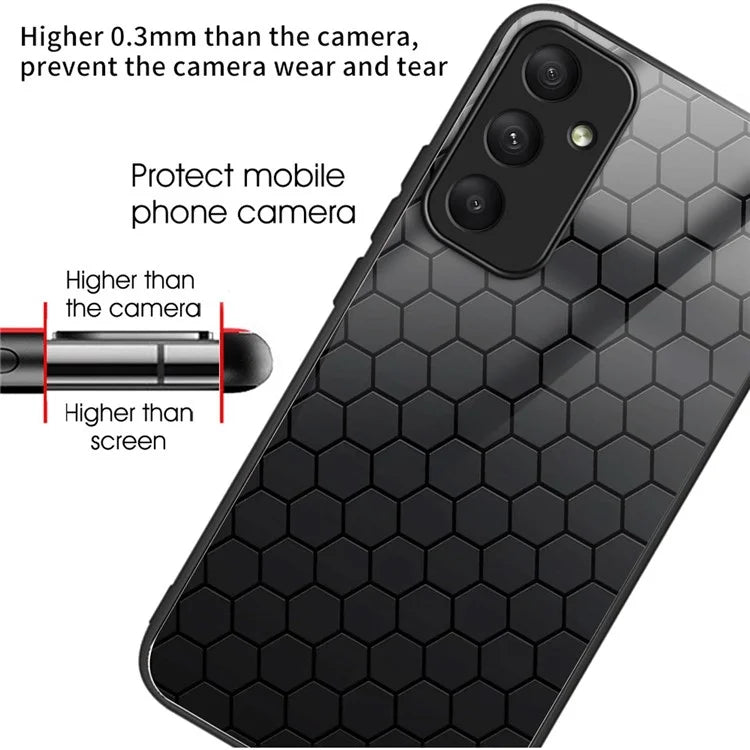 For Samsung Galaxy A05s 4G Drop-resistant Tempered Glass Phone Cover Pattern Printing Case