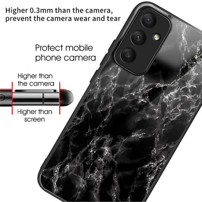 For Samsung Galaxy A05s 4G Drop-resistant Tempered Glass Phone Cover Pattern Printing Case