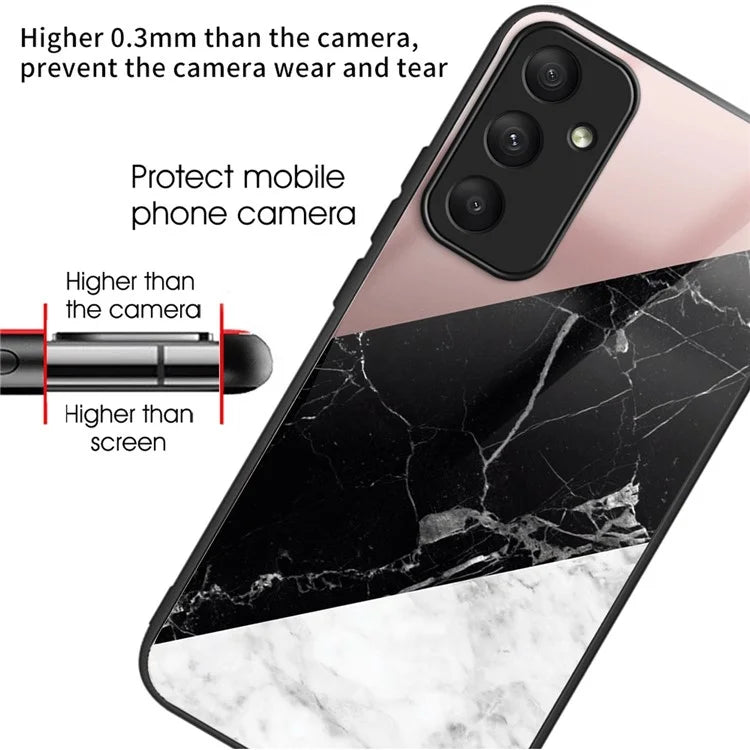 For Samsung Galaxy A05s 4G Drop-resistant Tempered Glass Phone Cover Pattern Printing Case