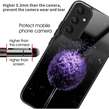 For Samsung Galaxy A05s 4G Drop-resistant Tempered Glass Phone Cover Pattern Printing Case