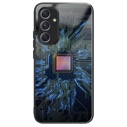For Samsung Galaxy A54 5G Case Pattern Anti-Scratch Tempered Glass Phone Cover
