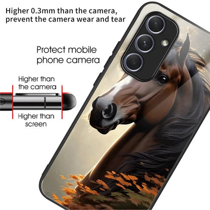 For Samsung Galaxy A54 5G Case Pattern Anti-Scratch Tempered Glass Phone Cover