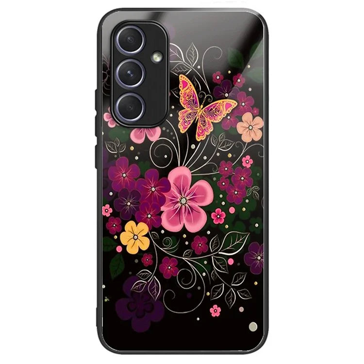 For Samsung Galaxy A54 5G Case Pattern Anti-Scratch Tempered Glass Phone Cover