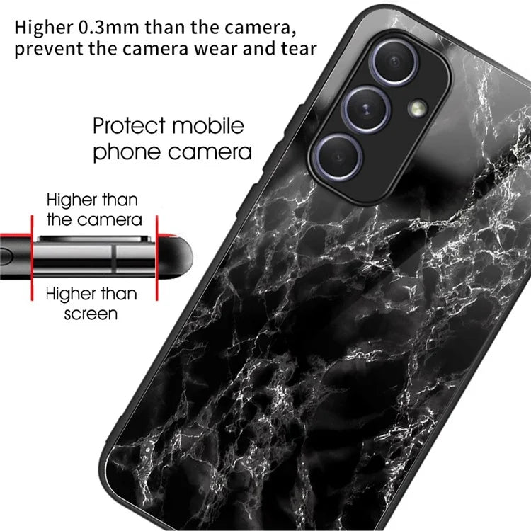 For Samsung Galaxy A54 5G Case Pattern Anti-Scratch Tempered Glass Phone Cover