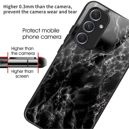 For Samsung Galaxy A54 5G Case Pattern Anti-Scratch Tempered Glass Phone Cover