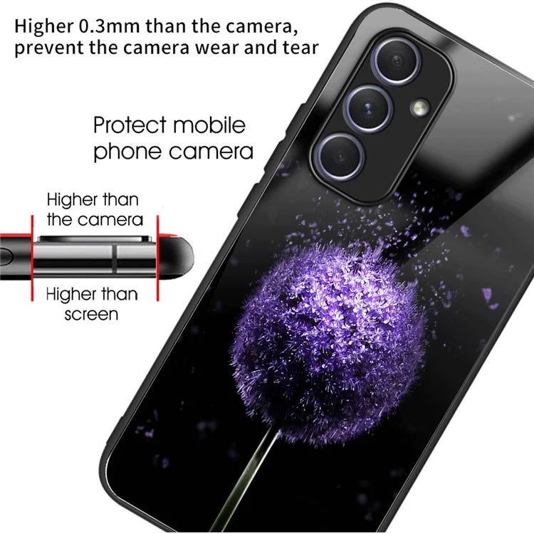 For Samsung Galaxy A54 5G Case Pattern Anti-Scratch Tempered Glass Phone Cover