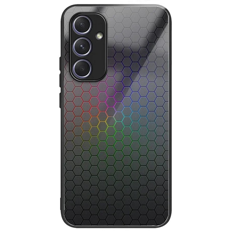 For Samsung Galaxy A54 5G Case Pattern Anti-Scratch Tempered Glass Phone Cover