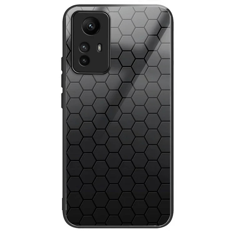 For Xiaomi Redmi Note 12S 4G Pattern Printing Anti-scratch Phone Case Tempered Glass+TPU+PC Cover