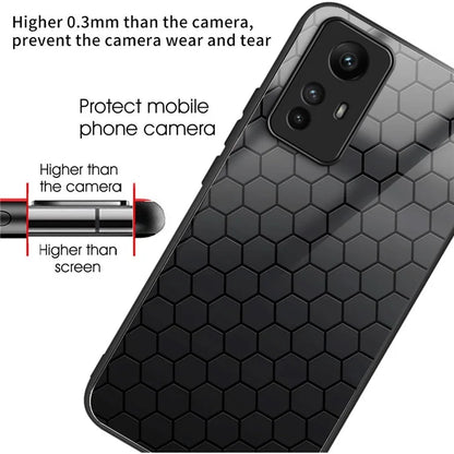For Xiaomi Redmi Note 12S 4G Pattern Printing Anti-scratch Phone Case Tempered Glass+TPU+PC Cover