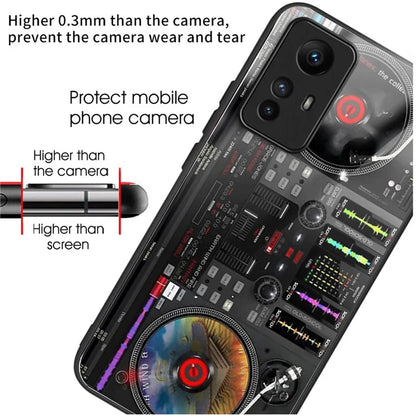 For Xiaomi Redmi Note 12S 4G Pattern Printing Anti-scratch Phone Case Tempered Glass+TPU+PC Cover