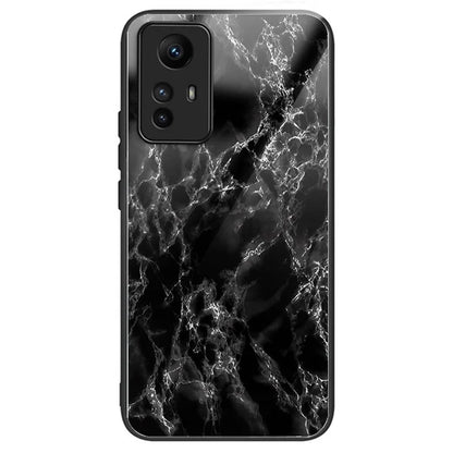 For Xiaomi Redmi Note 12S 4G Pattern Printing Anti-scratch Phone Case Tempered Glass+TPU+PC Cover
