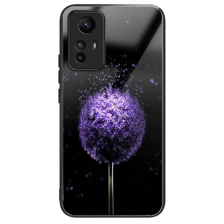 For Xiaomi Redmi Note 12S 4G Pattern Printing Anti-scratch Phone Case Tempered Glass+TPU+PC Cover
