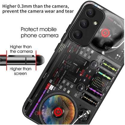 For Samsung Galaxy A35 5G Tempered Glass+TPU+PC Cover Anti-scratch Pattern Printing Phone Case