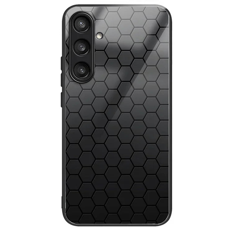 For Samsung Galaxy S23 FE Cell Phone Case Tempered Glass Pattern Printing Anti-drop Cover
