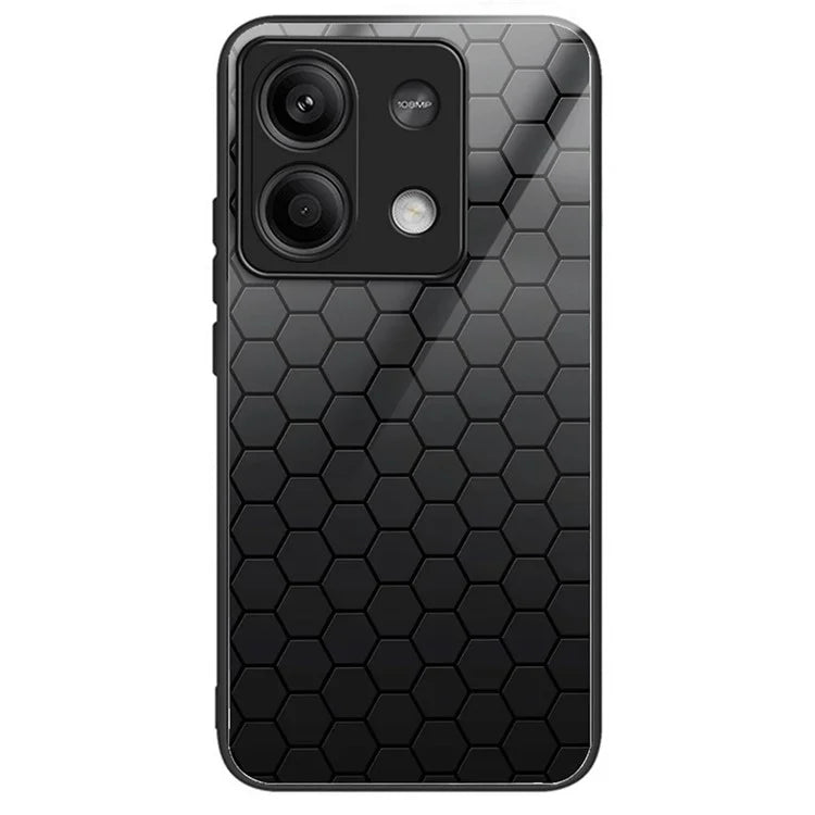 For Xiaomi Redmi Note 13 5G Cell Phone Case Pattern Printing Tempered Glass Anti-shock Cover