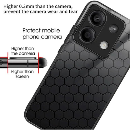 For Xiaomi Redmi Note 13 5G Cell Phone Case Pattern Printing Tempered Glass Anti-shock Cover