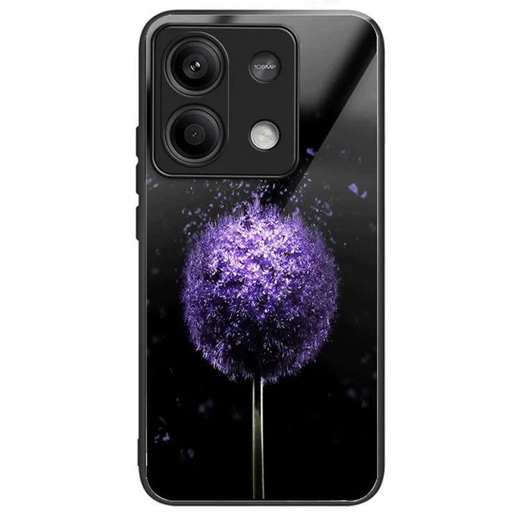 For Xiaomi Redmi Note 13 5G Cell Phone Case Pattern Printing Tempered Glass Anti-shock Cover