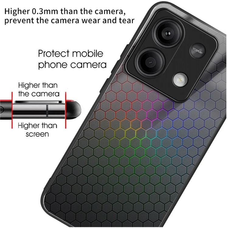 For Xiaomi Redmi Note 13 5G Cell Phone Case Pattern Printing Tempered Glass Anti-shock Cover