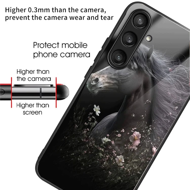 For Samsung Galaxy S24+ Phone Cover Tempered Glass Drop-proof Pattern Printing Case