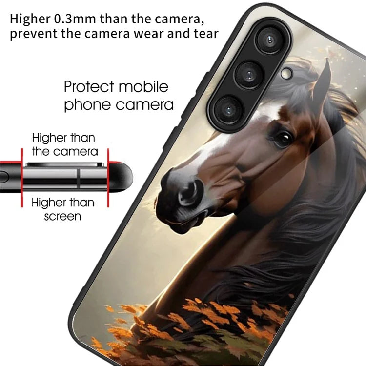 For Samsung Galaxy S24+ Phone Cover Tempered Glass Drop-proof Pattern Printing Case