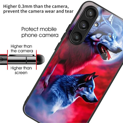 For Samsung Galaxy S24+ Phone Cover Tempered Glass Drop-proof Pattern Printing Case