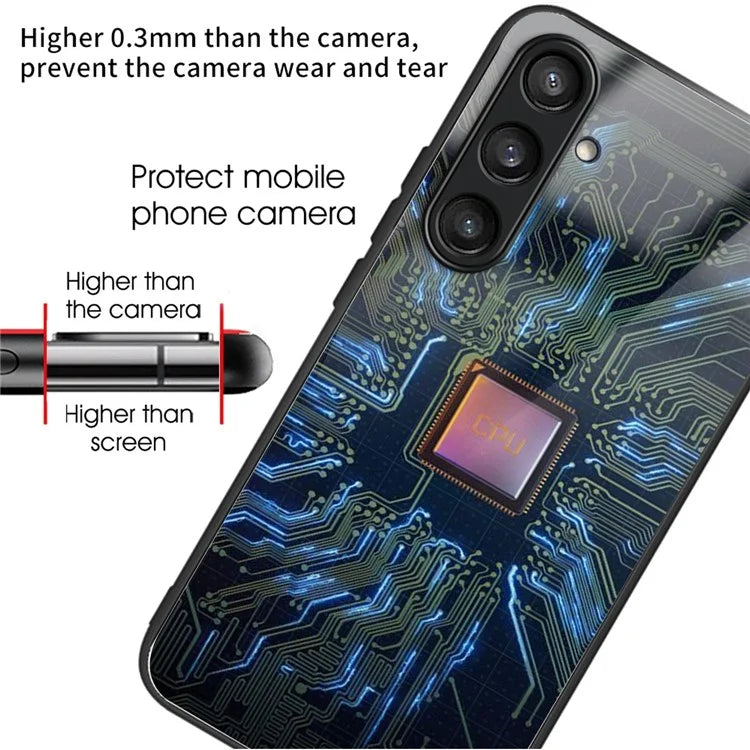 For Samsung Galaxy S24+ Phone Cover Tempered Glass Drop-proof Pattern Printing Case