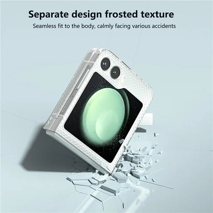For Samsung Galaxy Z Flip6 5G Case Wave Texture Matte Clear PC Back Phone Cover