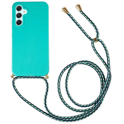 For Samsung Galaxy A25 5G (Global) (161.0 x 76.5 x 8.3mm) Case Biodegradable Wheat Straw+TPU Cover with Lanyard